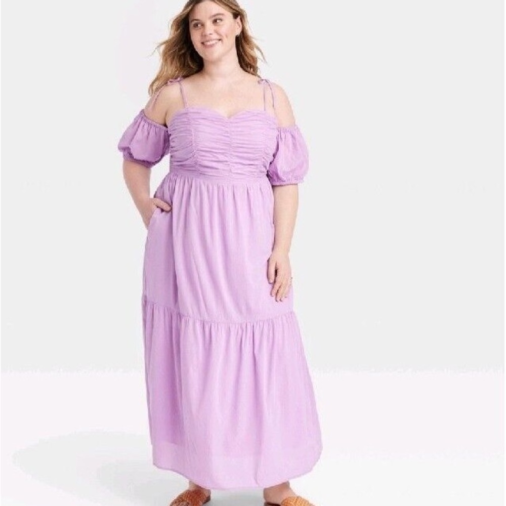 Universal Threads Lavender Off-Shoulder Dress Xl - image 2